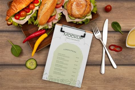 Premium Psd Sandwich Menu Mockup Design