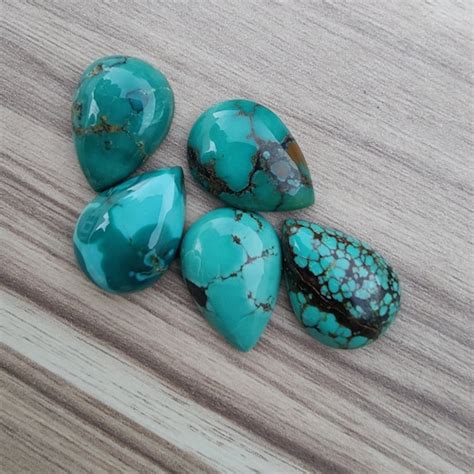 Turquoise Cabochons Natural Tibetan Turquoise Flat Back Etsy