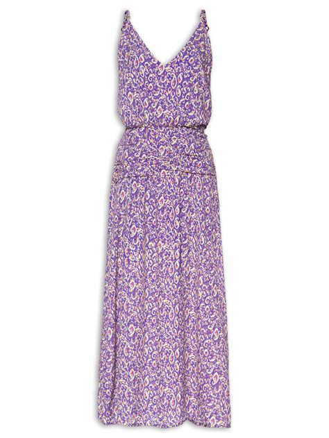 Vestido Midi Estampa Litoral Maria Filó Roxo Oqvestir