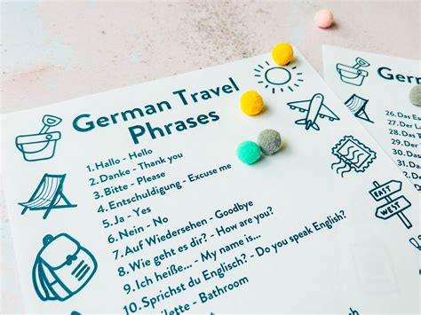 Free Printable German Travel Phrases For Kids Mini Travellers