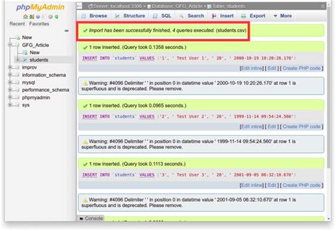 How To Import Data From A Csv File In Mysql Geeksforgeeks