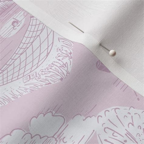 LARGE Lake Life In Toile De Jouy Cozy Fabric Spoonflower