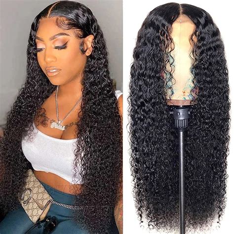 Amazon WENYU Lace Front Wigs Human Hair Curly 13x4 Lace Frontal