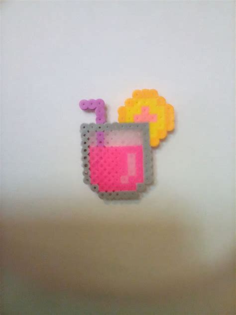 Cute Perlerbead Drink In 2023 Diy Perler Bead Crafts Easy Perler