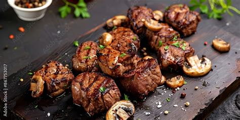 Tender Beef Tenderloin Steak Bites With Cajun Butter And Mushrooms