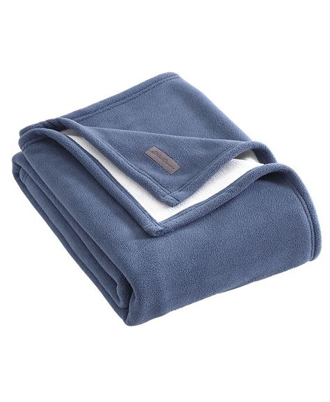 Eddie Bauer Peak Solid Fleece Reversible Throw And Reviews Blankets And Throws Bed And Bath Macys