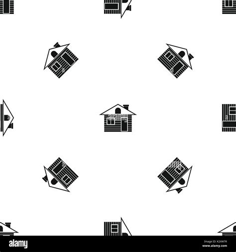 Wooden Log House Pattern Seamless Black Stock Vector Image And Art Alamy
