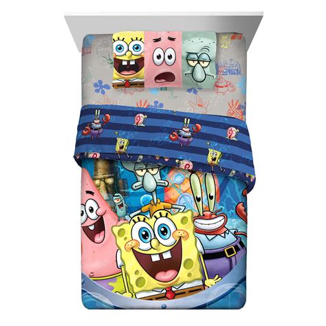 SpongeBob SquarePants Kids Twin Bed in a Bag, Comforter and Sheets ...