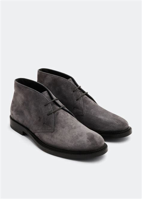 Tods Suede Desert Boots For Men Grey In Uae Level Shoes