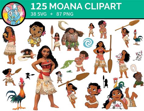 Moana Clipart SVG PNG Bundle Moana LAYERED Princess Maui Etsy Canada