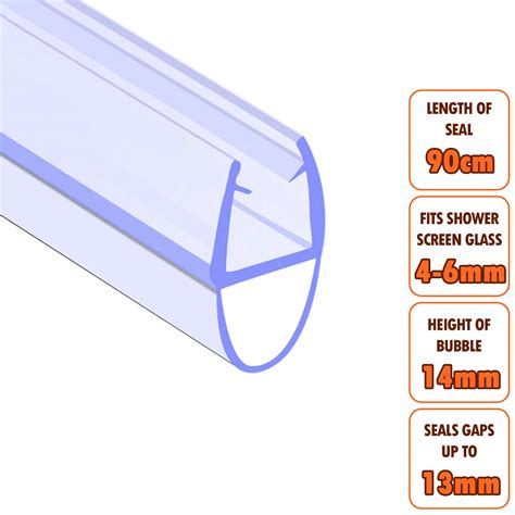 Shower Screen Door Seal Strip Fits 4 6mm Glass Seals Gaps Up To