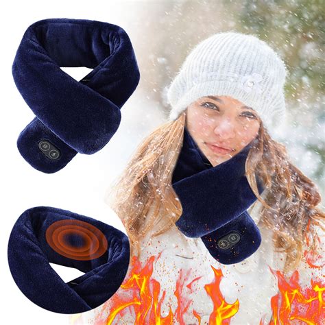 Upgraded Heated Scarf With Massage Function Usb Heat Shawl Electric Warm Neck Wrap Warming Scarf