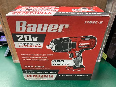 Bauer 20v Hypermax Lithium Ion Cordless 12 In Impact Wrench Tool Only Brand New Buya