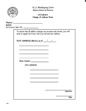 Fillable Online ATTORNEY Change Of Address Form Forms Fax Email Print