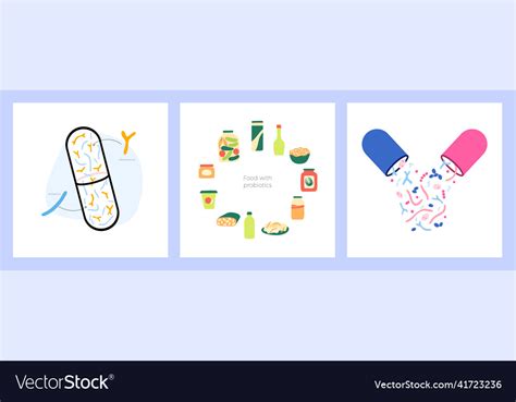 Probiotics Set Concept Royalty Free Vector Image