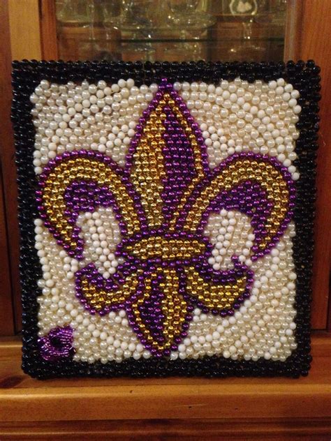 Fleur De Lis Bead Art Mardi Gras Crafty