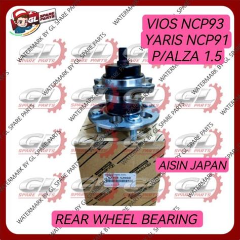 TOYOTA VIOS NCP93 YARIS NCP91 PRIUS C PERODUA ALZA REAR WHEEL BEARING