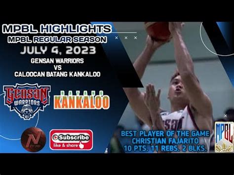 MPBL HIGHLIGHTS GENSAN WARRIORS VS CALOOCAN BATANG KANKALOO JULY 4