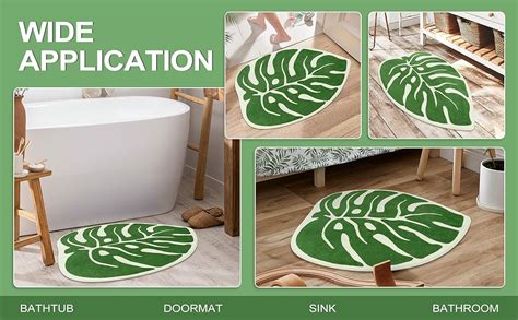 Haocoo Bathroom Runner Rug 2 X 5 Green Leaf Long