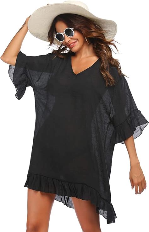 Damen Strandkleid Bikini Cover Up Strandponcho Tunika Strandurlaub