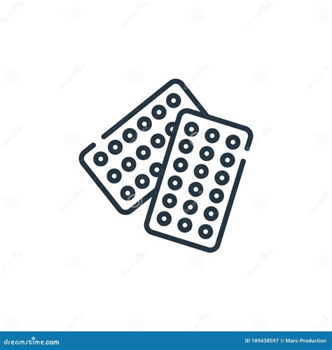 Contraceptive Pills Vector Icon Isolated On White Background Outline