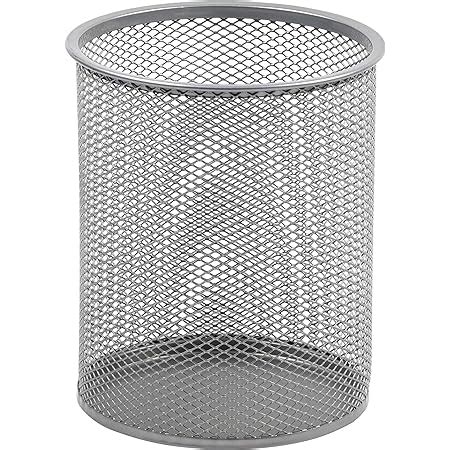 Amazon YBM HOME Office Round Desk Steel Mesh Pencil Cup Pen Holder