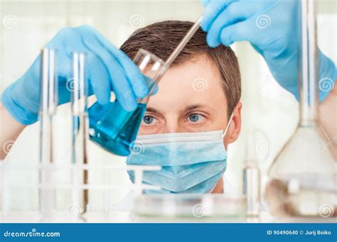 Laboratory Scientist Working At Lab With Test Tubes Stock Photo Image