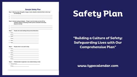 Free Printable Safety Plan Templates Pdf Childrens Teens Students