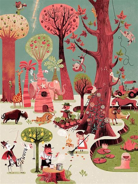 Happywood By Gwen Keraval L Affiche Moderne Illustration Art Art