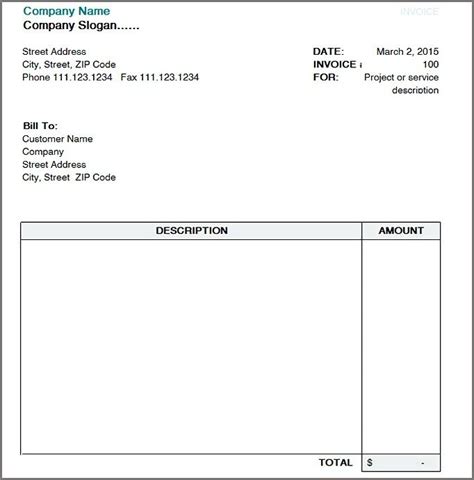 Invoice Template For Openoffice Free