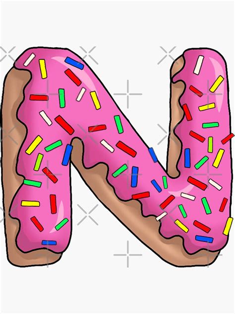 Donut Letter N Sticker For Sale By Azracaus Redbubble
