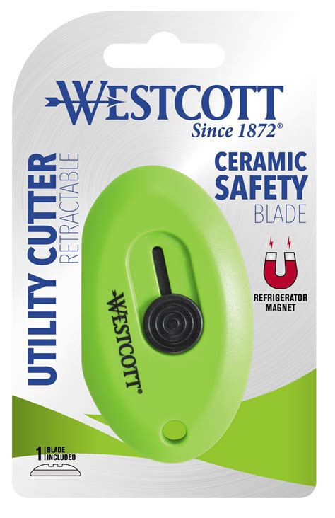 Westcott Cutter - Safety Compact Retractable Ceramic Box Cutter: Green (WES-16474) Educational ...