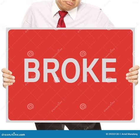 broke stock photo image  businessman frowning economic
