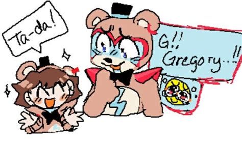 An Image Of Two Cartoon Characters With One Holding A Teddy Bear And