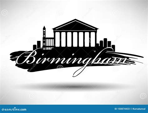 Birmingham Skyline Silhouette. Cartoon Vector | CartoonDealer.com ...