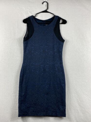 Harlowe Graham Blue Lace Sleeveless Shift Dress Womens Size Medium Ebay