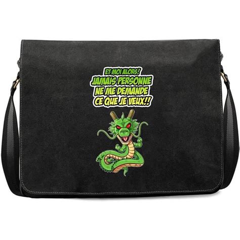 Sac bandoulière parodie Dragon Ball Z DBZ Shenron Jamais personne me