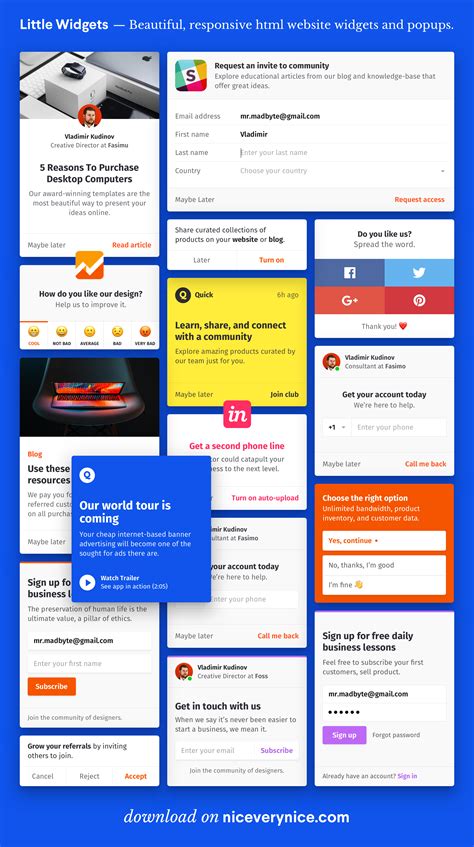 Little Widgets — HTML Website Widgets & Popups by Vladimir Kudinov on