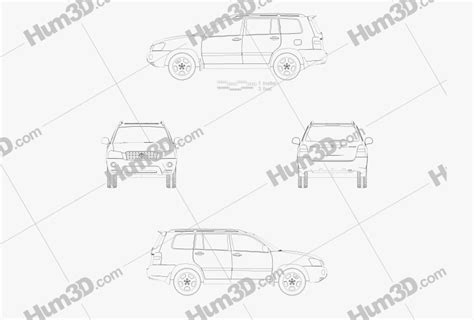 Toyota Highlander XU20 2007 Blueprint 3DModels Org