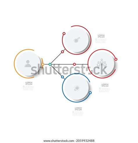 3 Step Connection Cycle Chart Timeline Stock Vector Royalty Free