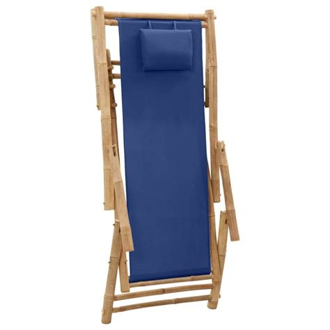 Chaise De Terrasse En Bambou De Couleur Bleu Jardinao