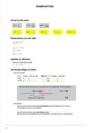 Leerwerkboek Kommagetallen Groep 7 En 8