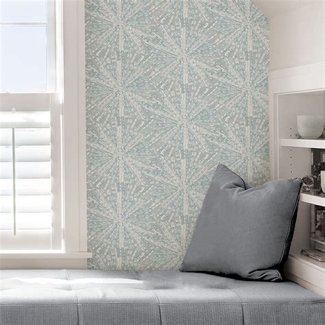 LLS4118 Grey Blue Sunburst Peel And Stick Wallpaper By Lili