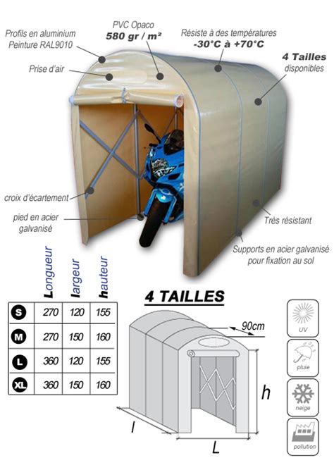 Abri Motobox Tunnel Pour Protection Motos Et Scooters