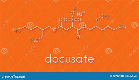 Docusate Sodium Dioctyl Sodium Sulfosuccinate Stool Softener Drug Molecule Laxative Skeletal