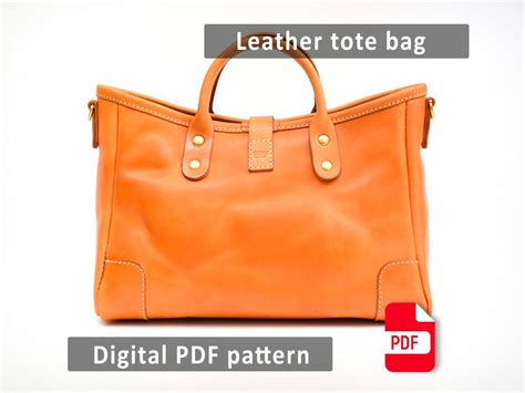 Tote Bag Pattern Leather Bag Pattern Pdf Download Leather Craft Pattern