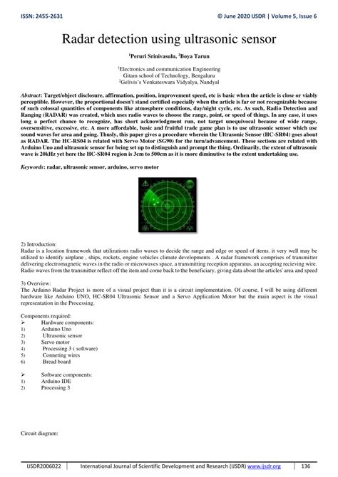 Pdf Radar Detection Using Ultrasonic Sensor