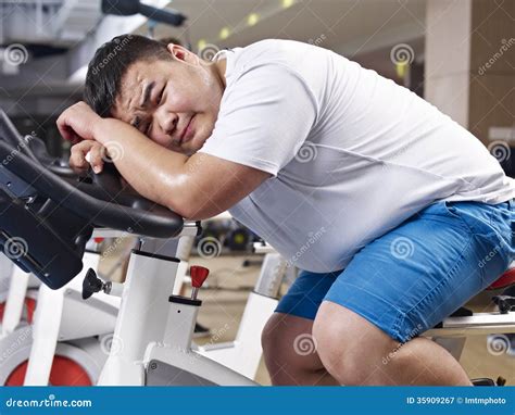 Overweight Man Exercising Stock Image Image Of Exercise 35909267