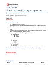 Assignment 1 NFR Docx INFO 6055 Non Functional Testing Assignment 1