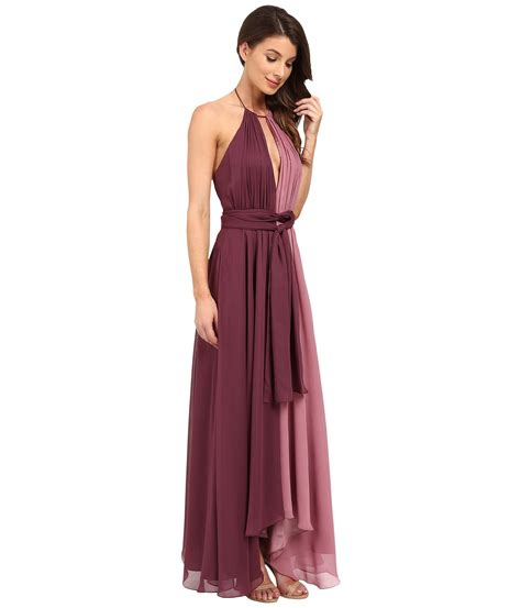 Jill Jill Stuart Halter Two Tone Crinkle Chiffon Gown Chiffon Gown